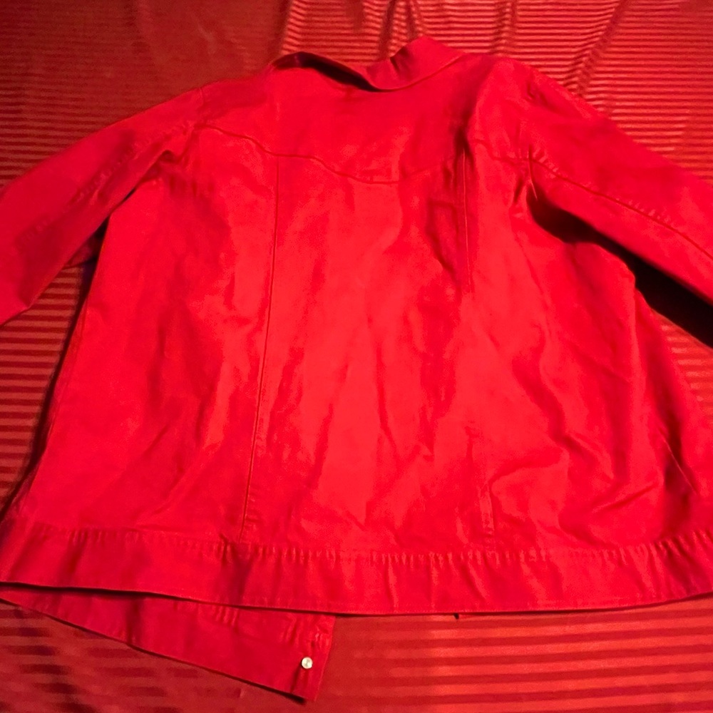 Pre-Owned Red Denim & Company Red Jean Jacket - Picture 7 of 7